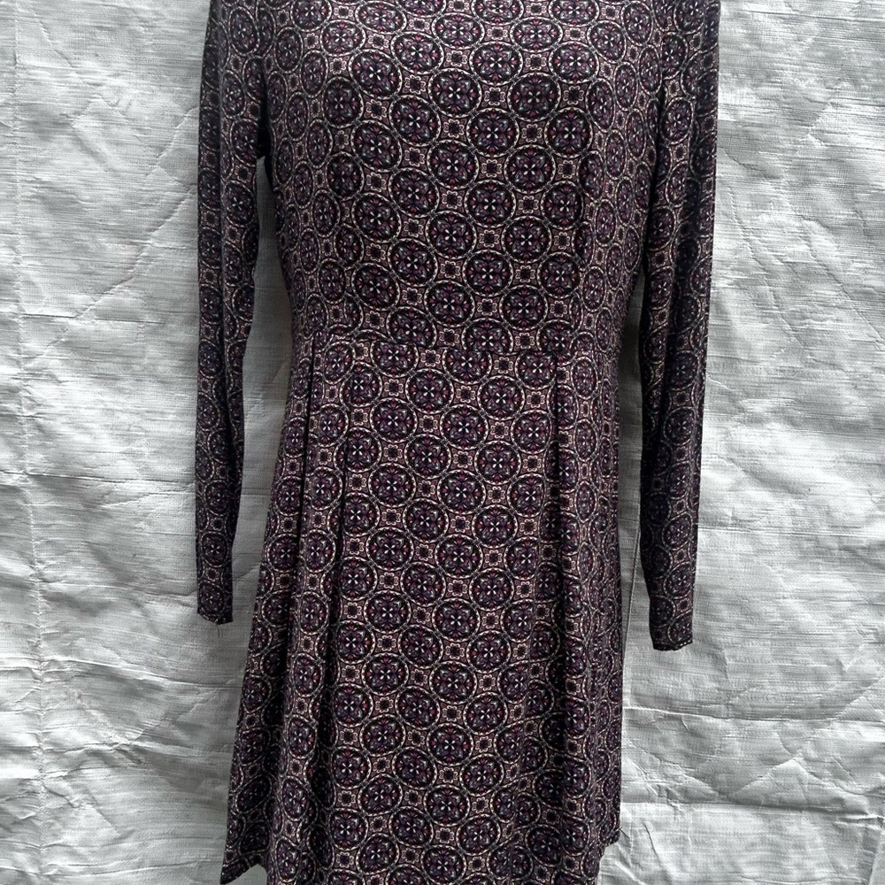 Fashion Union Black and Purple Long Sleeve Dress